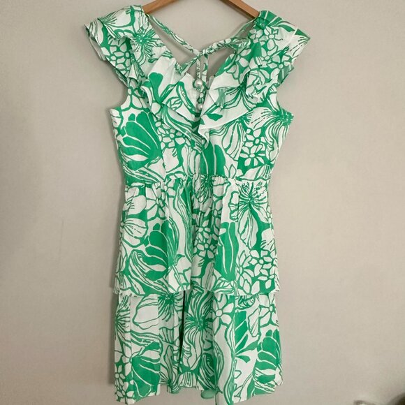 Lilly Pulitzer Ritamarie V-neck Cotton Ruffle Mini Fit & Flare Dress - NWT - 4 - Picture 8 of 12